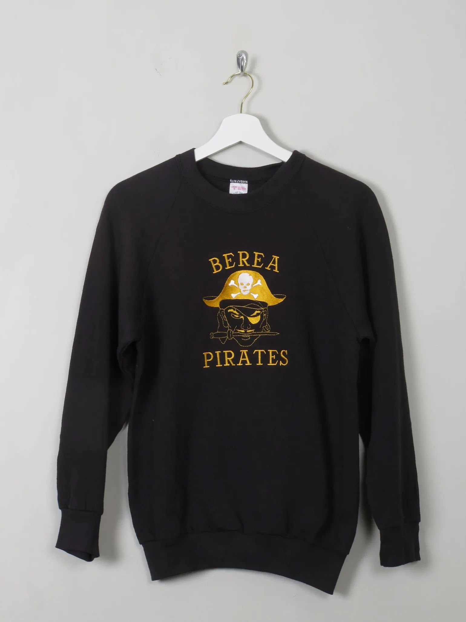 Women's Vintage Embroidered Black Sweatshirt S
