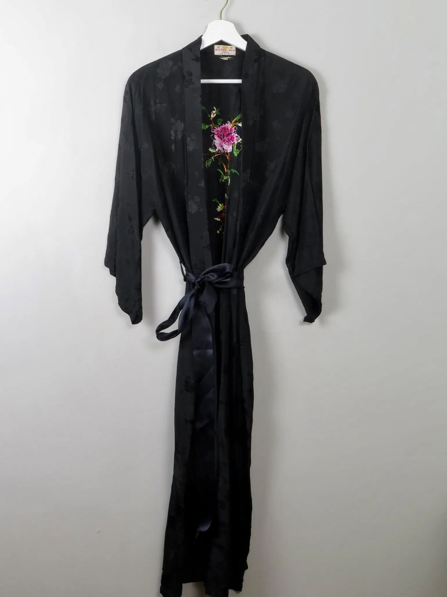 Women's Vintage Embroidered Dressing Gown Golden Bee