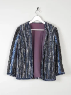 Women’s Vintage  Flecked Wool Cropped Cardigan 3/4 Sleeves  10/12