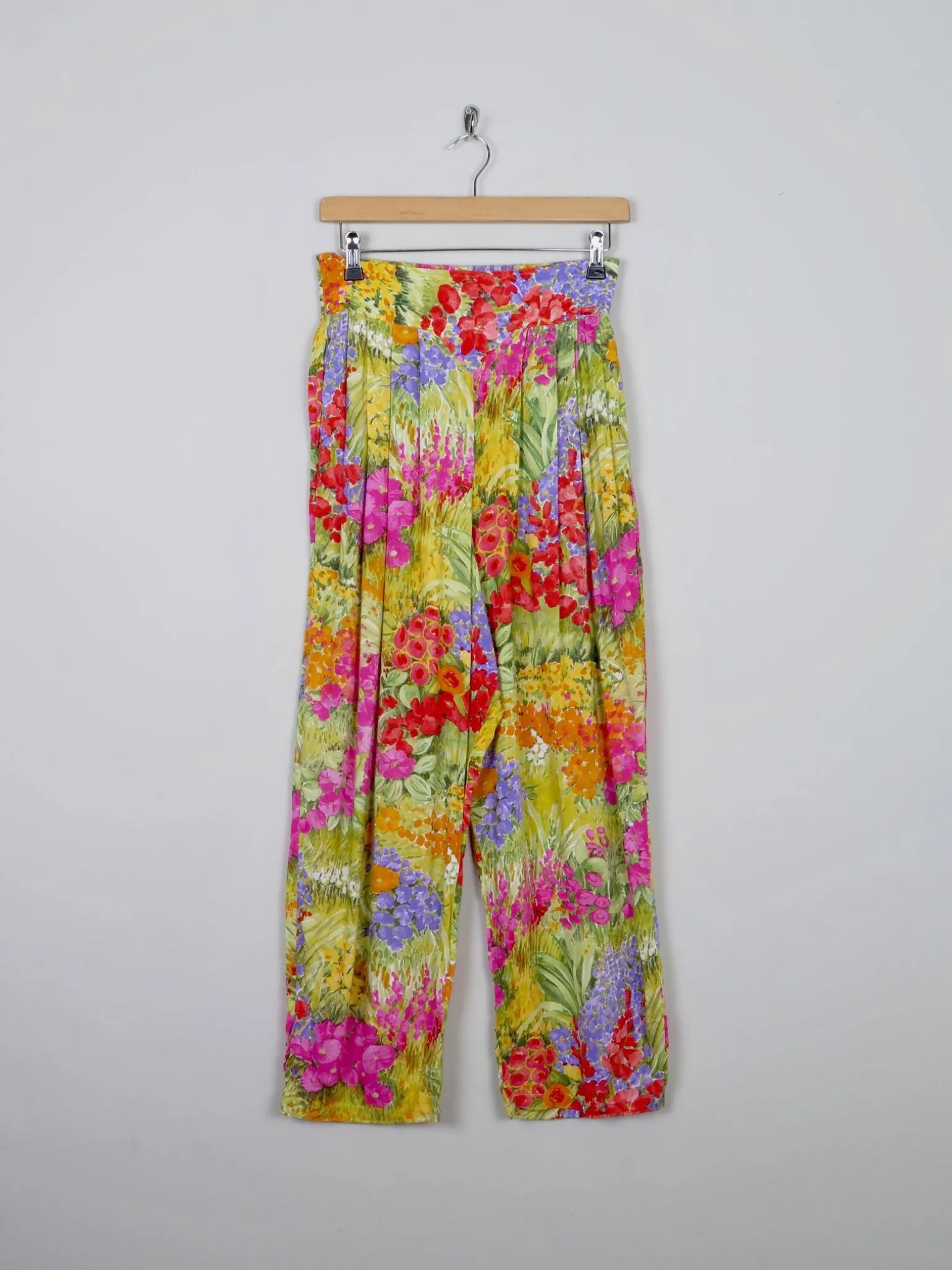 Women's Vintage Floral Printed Trousers S