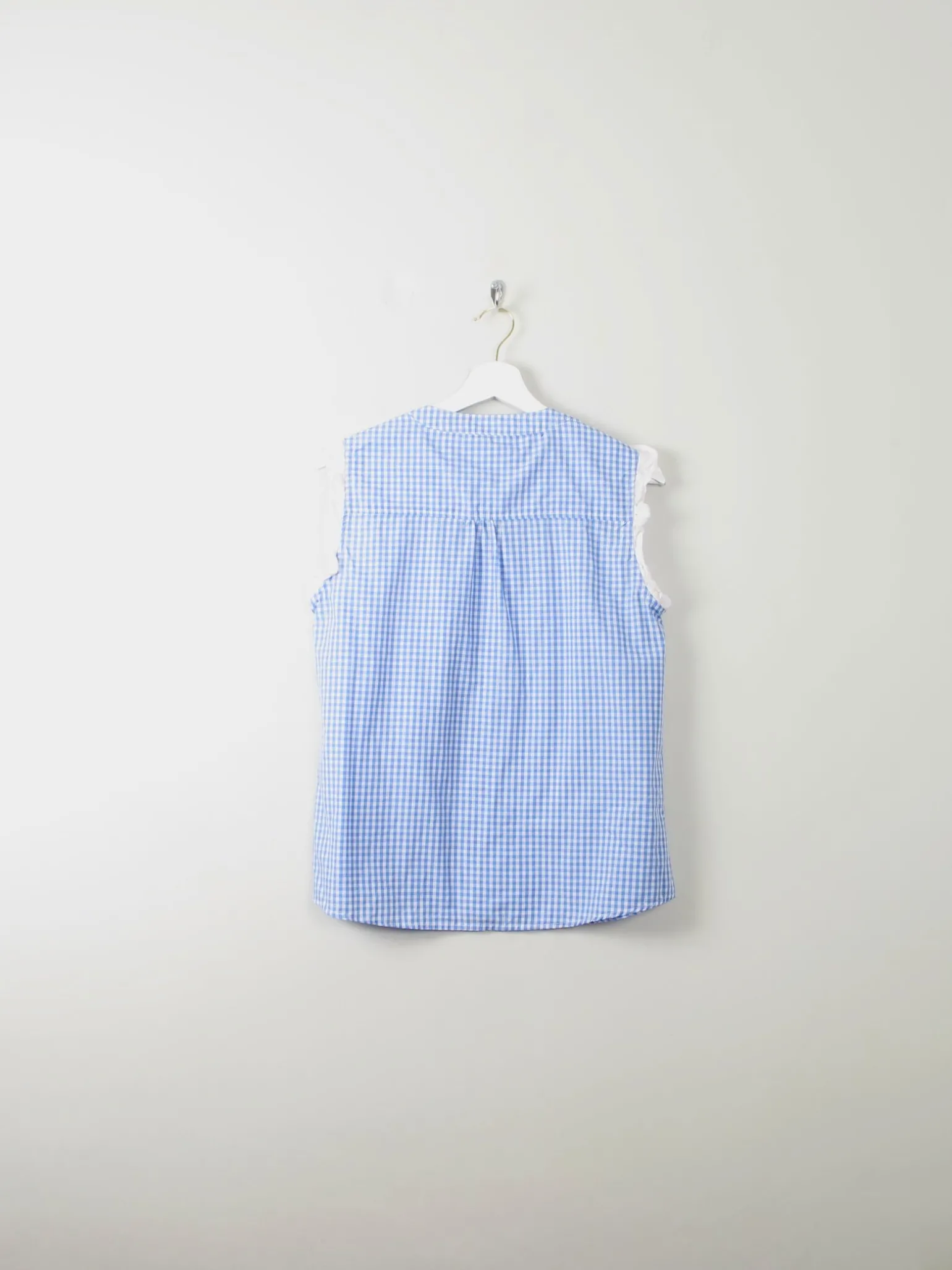Women's Vintage Gingham Sleeveless Blouse M/L