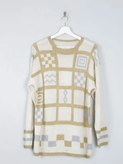 Women’s Vintage Gold & Silver Knitted Jumper S-L