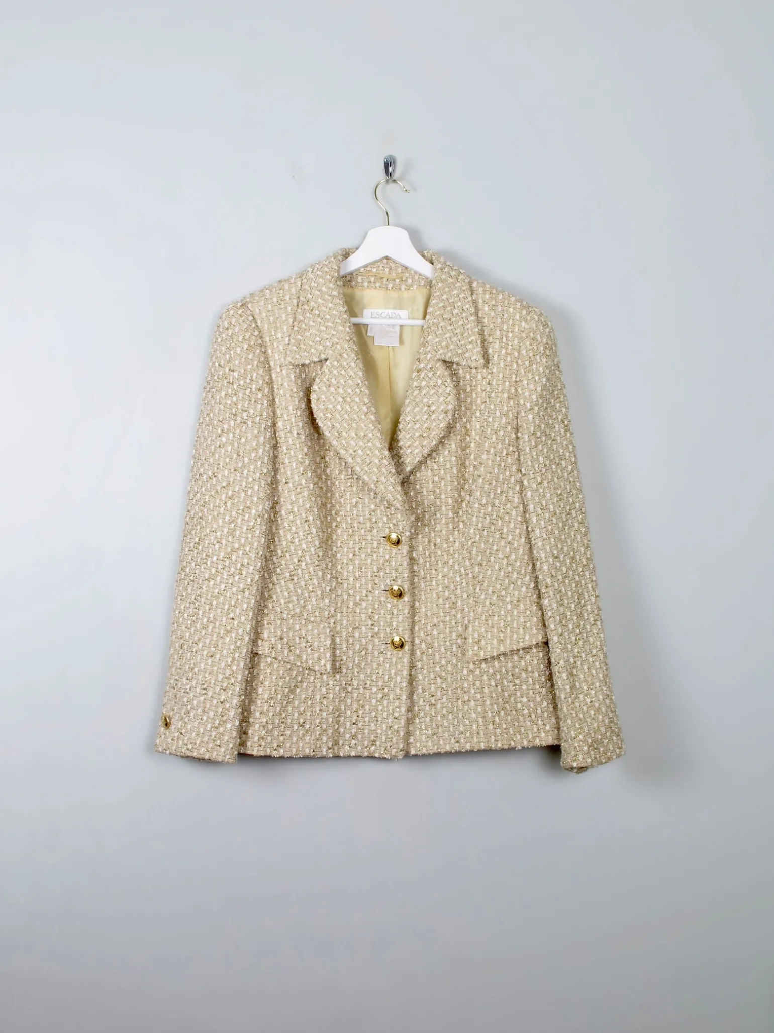Women's Vintage Gold Tweed Escada Jacket L