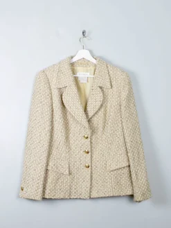 Women's Vintage Gold Tweed Escada Jacket L