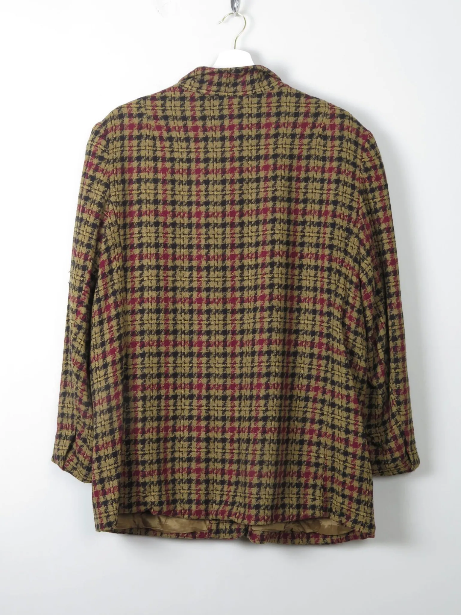 Women's Vintage Green Check Jacket L/XL