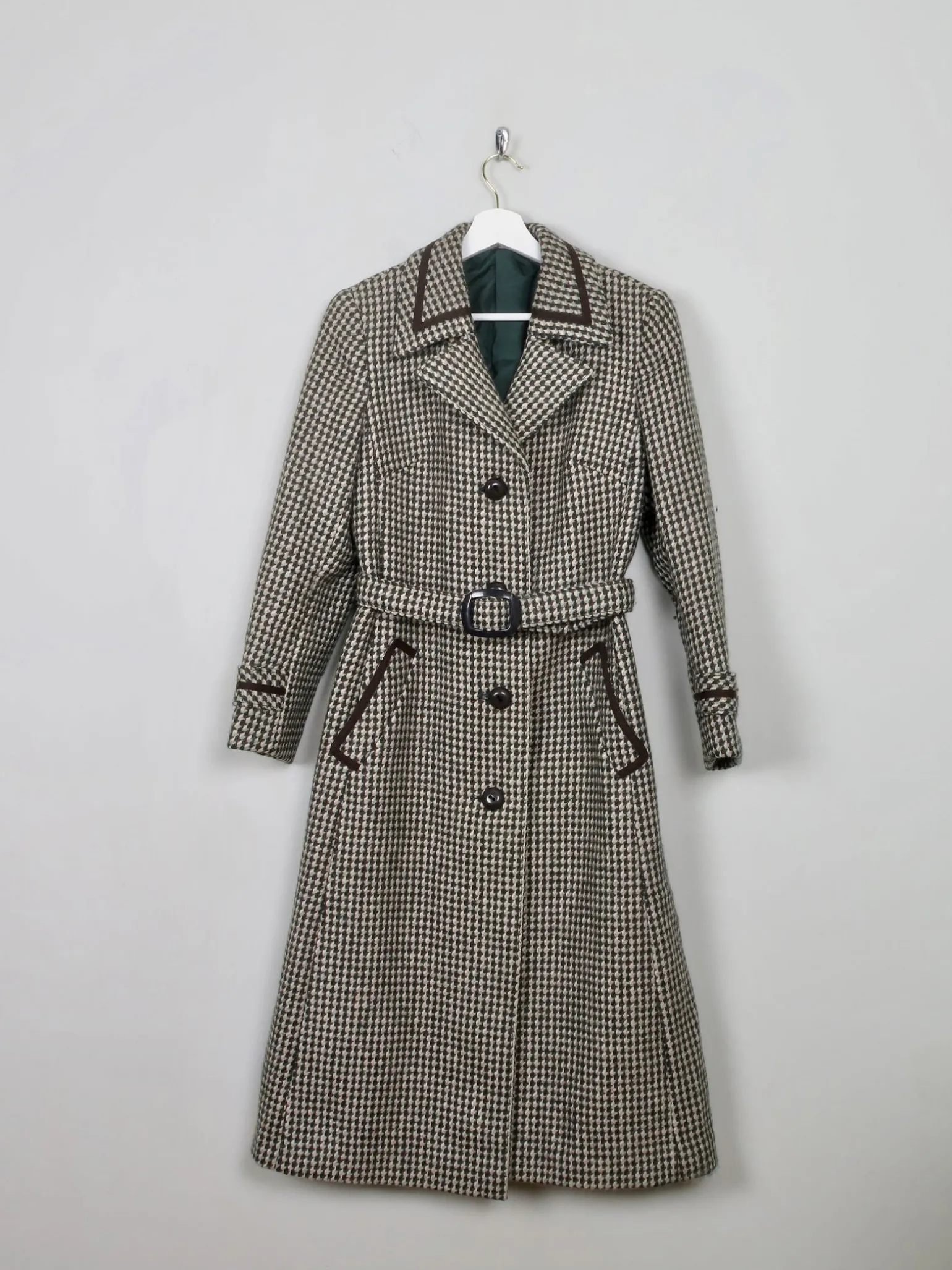Women's Vintage Green Tweed 70's Coat S/M