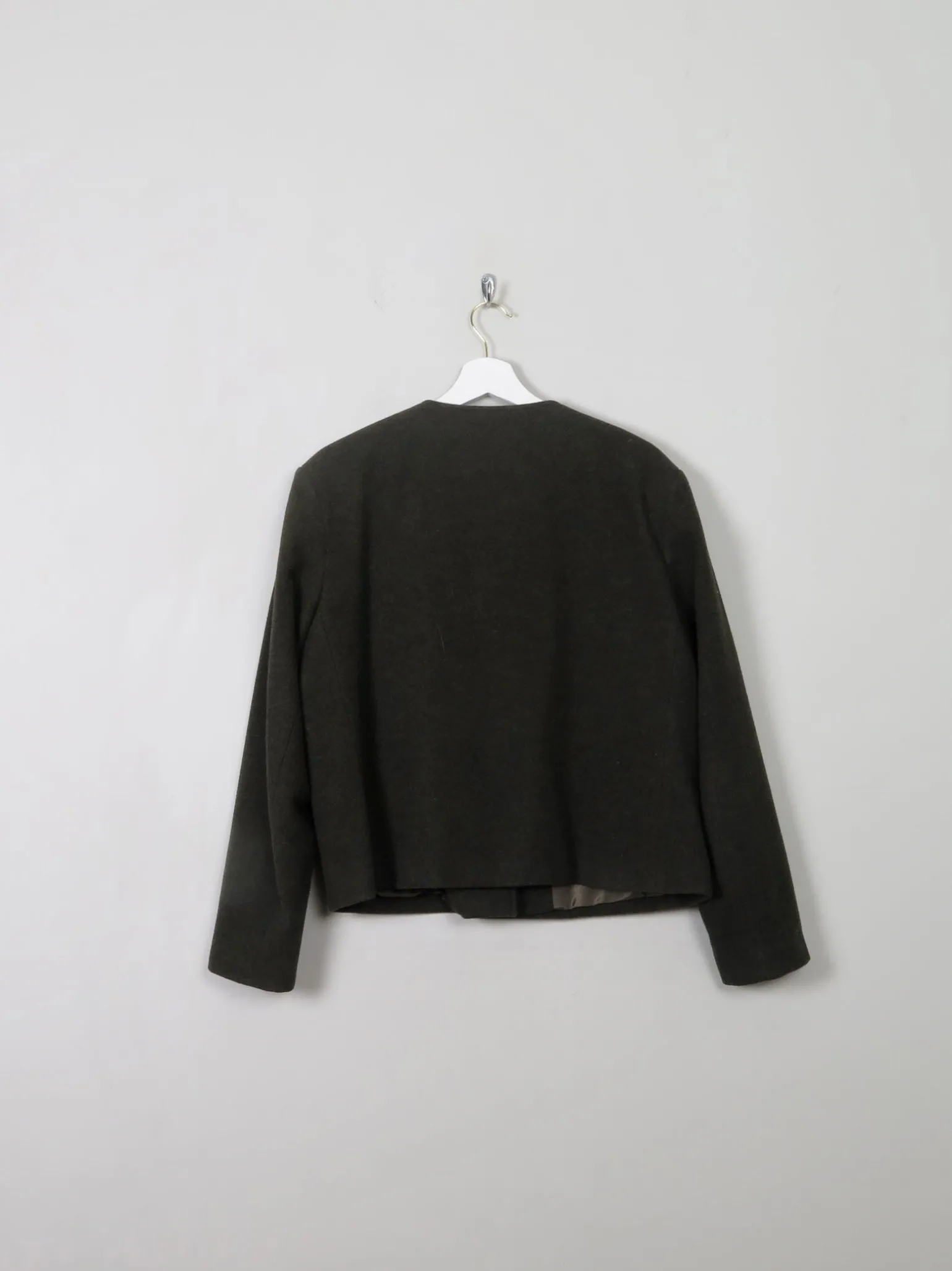 Women's Vintage Green Wool Avoca Boxy Jacket L