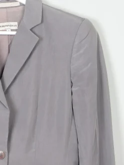 Women's Vintage Grey Armani Satin Jacket 6/8 XS