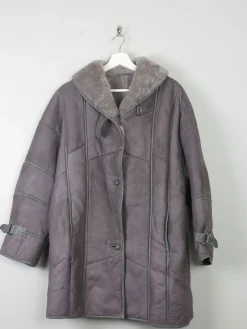 Women's Vintage Grey Shearling  Short Coat S-L