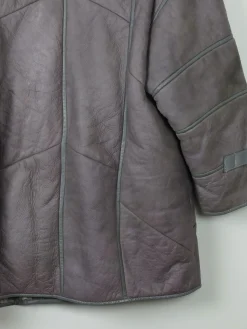 Women's Vintage Grey Shearling Short Coat S-L