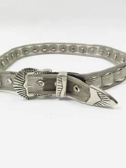 Women's Vintage Heavy Metal Silver Belt S/M