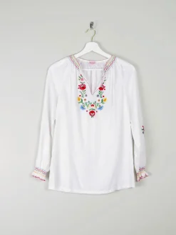 Women's Vintage Hungarian Embroidered Peasant Blouse S