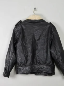 Women's Vintage Leather & Sheepskin Bomber Jacket S