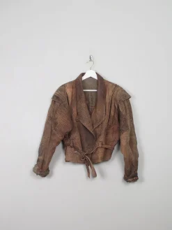 Women's Vintage Leather Cropped Jacket S/M