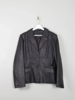 Women's Vintage Leather Jacket Plum L