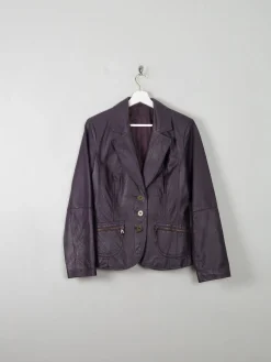 Women's Vintage Leather Jacket Grape S/M