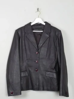 Women's Vintage Leather Jacket Plum L