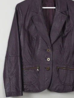 Women's Vintage Leather Jacket Grape S/M