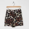 Women’s Vintage Leopard Print High Waist Shorts 27" XS