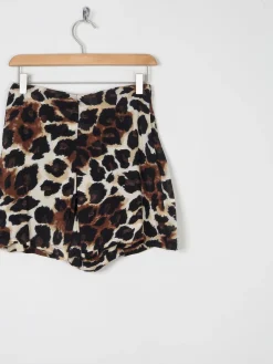 Women’s Vintage Leopard Print High Waist Shorts 27" XS