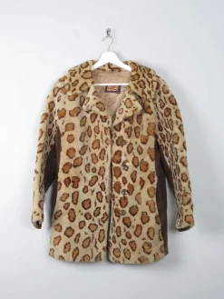 Women's Vintage Leopard Print Sheepskin & Suede Jacket S/M