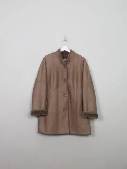 Women's Vintage Lined Leather Short Coat M