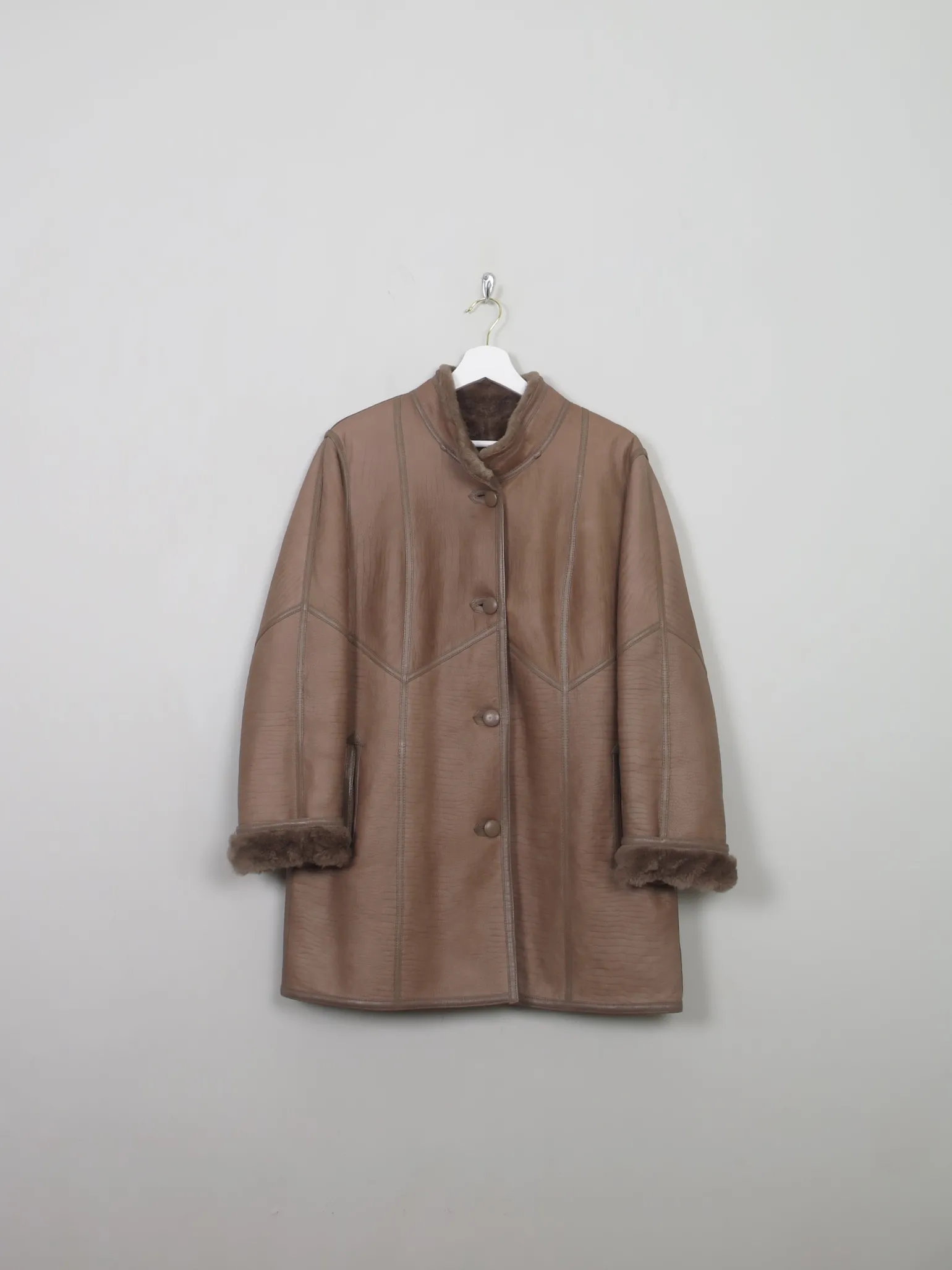 Women's Vintage Lined Leather Short Coat M