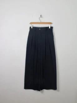 Women's Vintage Loose Fit Wide Legged Cropped Trousers S