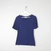 Women's Vintage Navy Bianca 1990s Top With  Print S