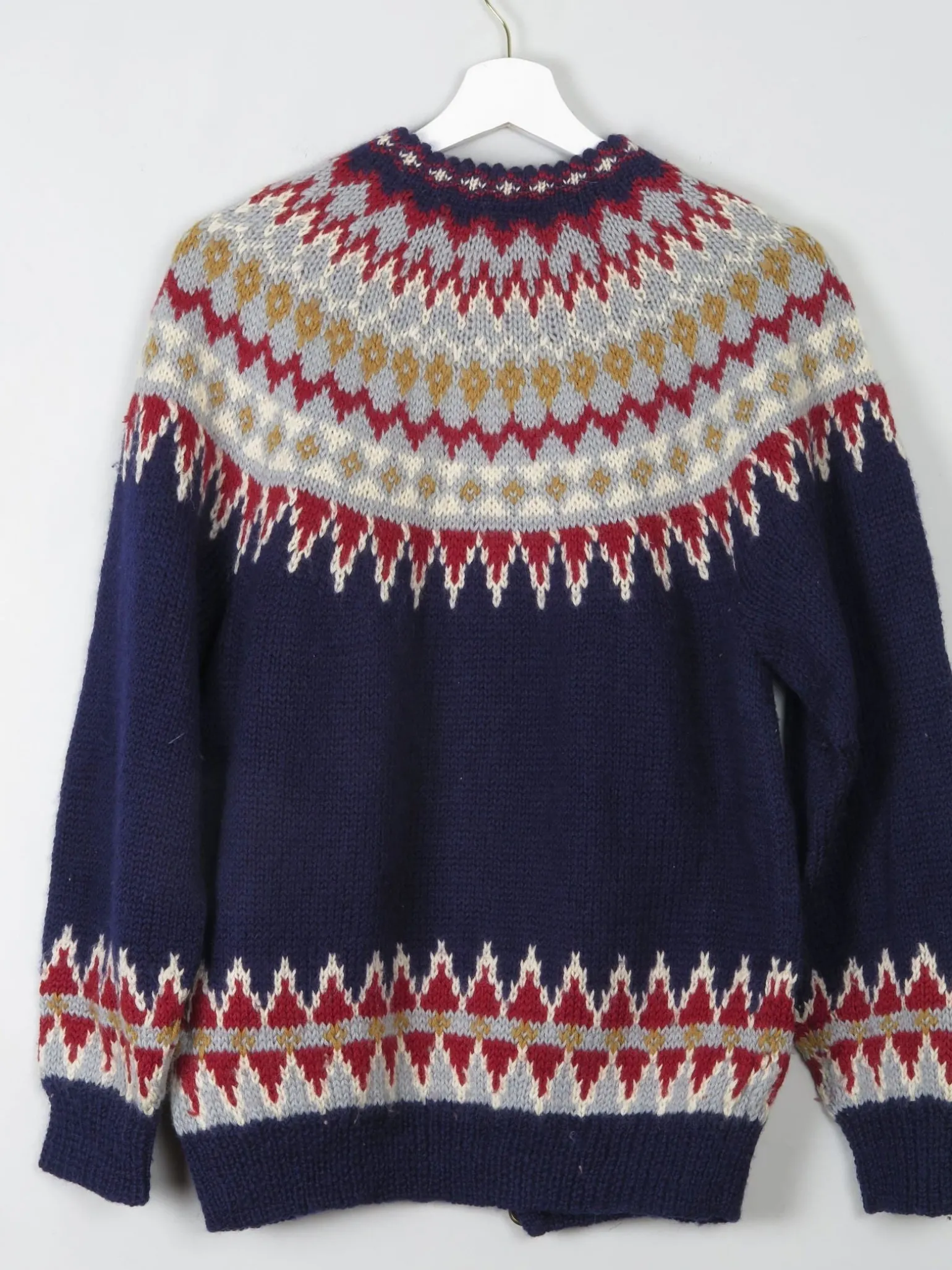 Women's Vintage Navy Fair Isle Cardigan S/M
