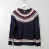 Women's Vintage Navy Fair-Isle Jumper S