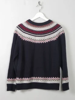 Women's Vintage Navy Fair-Isle Jumper S