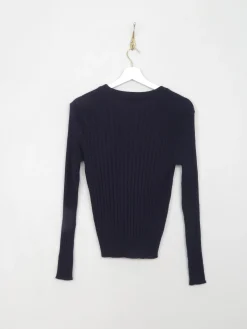 Women's Vintage Navy Fitted Cardigan S/M