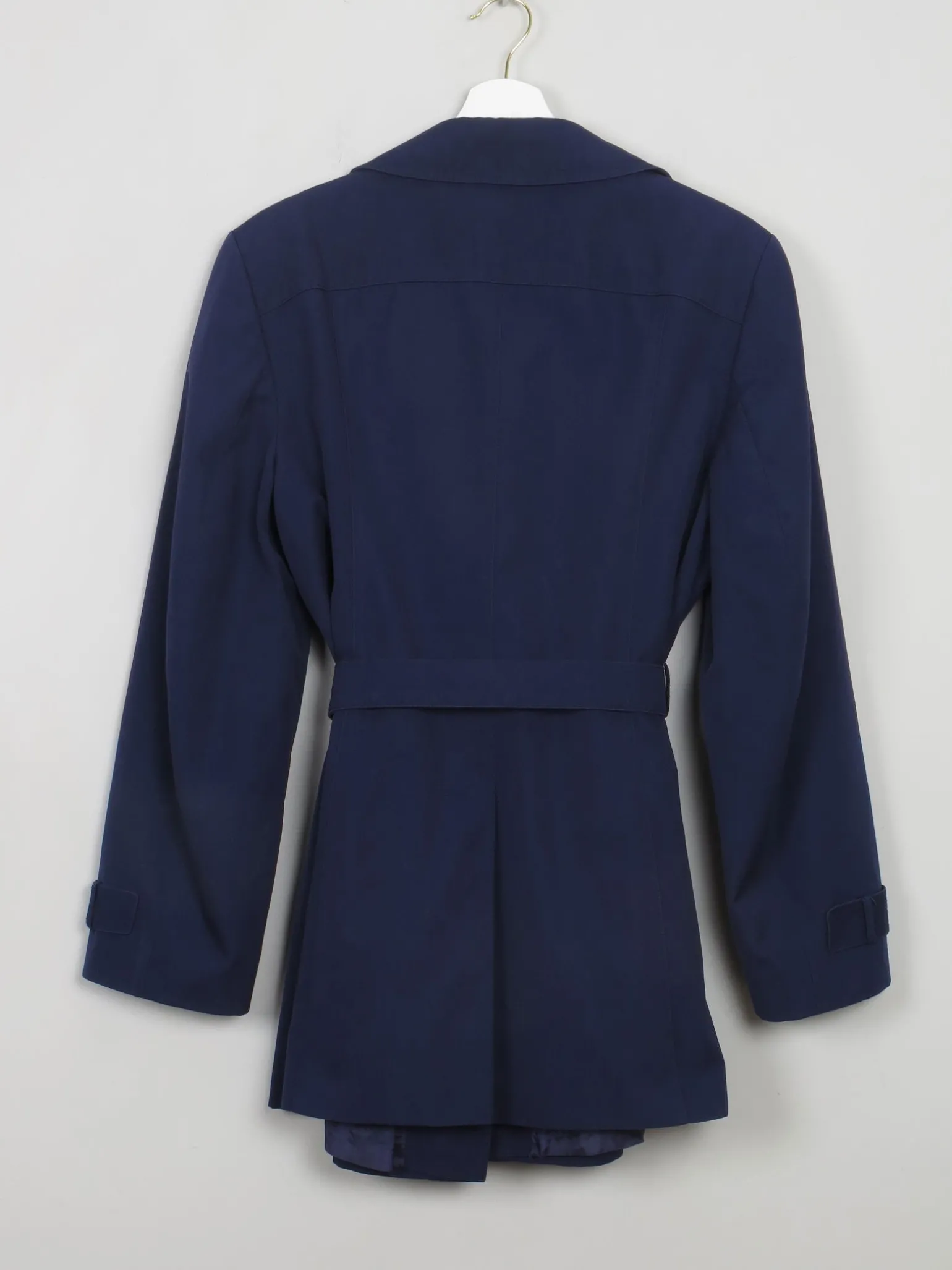Women's Vintage Navy Short Trench Coat L