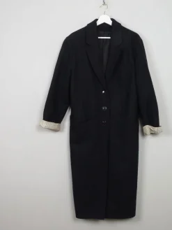 Women's Vintage Navy Wool Coat S/M