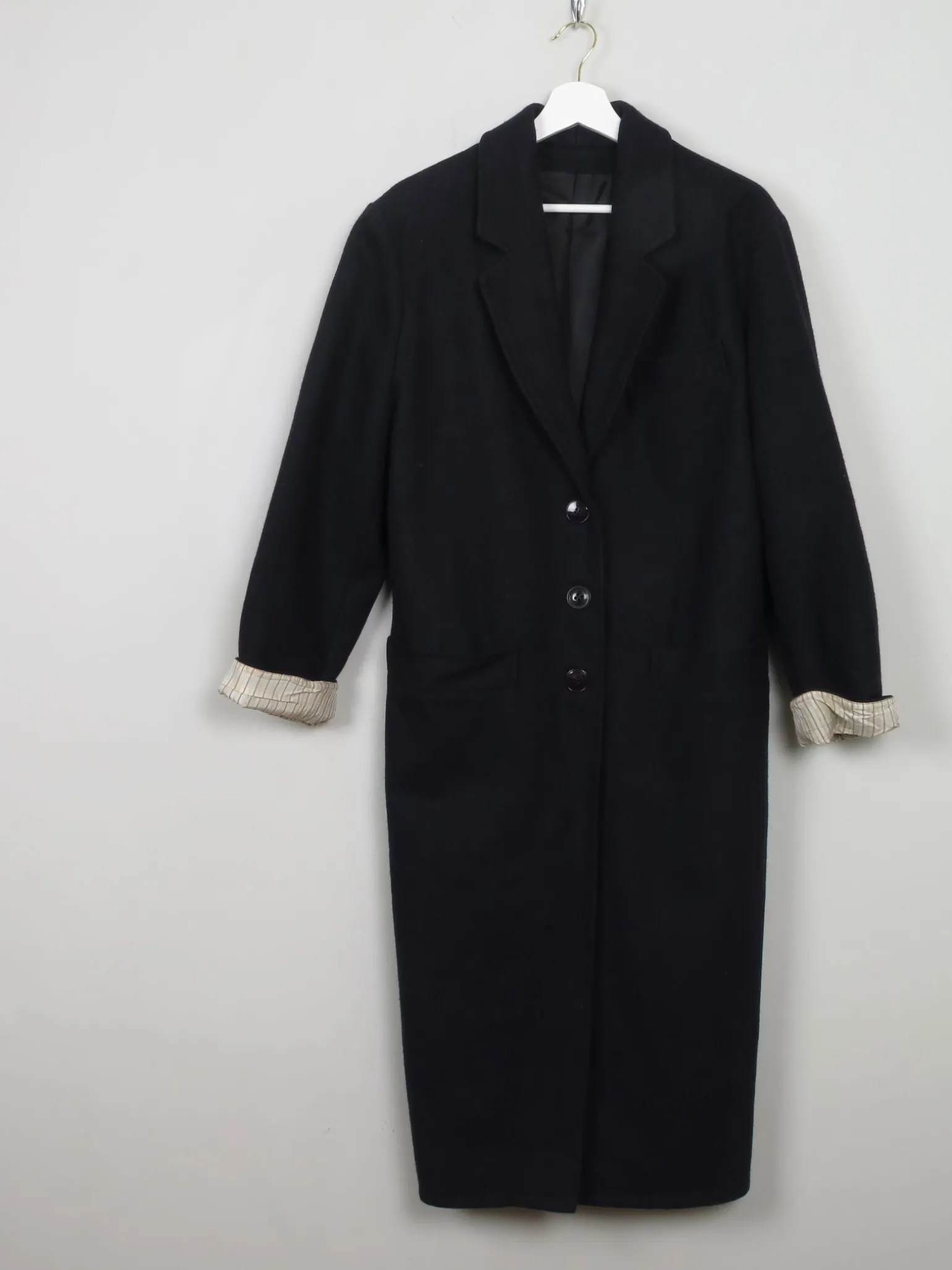 Women's Vintage Navy Wool Coat S/M