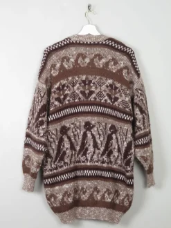 Women's Vintage Patterned Wool Cardigan S-L