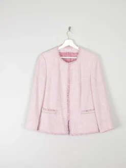Women's Vintage  Pink Tweed Classic Betty Barclay Jacket  M
