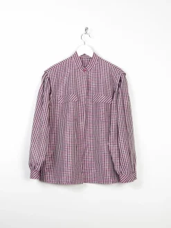 Women's Vintage Pink/Purple Taffeta Blouse M/L