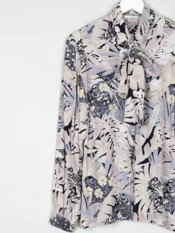 Women’s Vintage Printed Blouse With Print Long Sleeved M