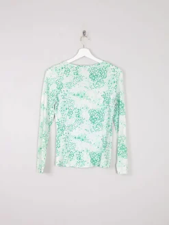 Women’s Vintage Printed Green Top Italian Robert Janan XS/S