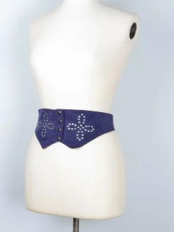 Women's Vintage Purple Suede 1970s/80s Waisted Belt S/M