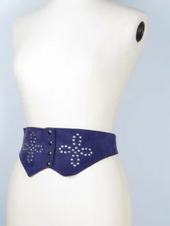 Women's Vintage Purple Suede 1970s/80s Waisted Belt S/M