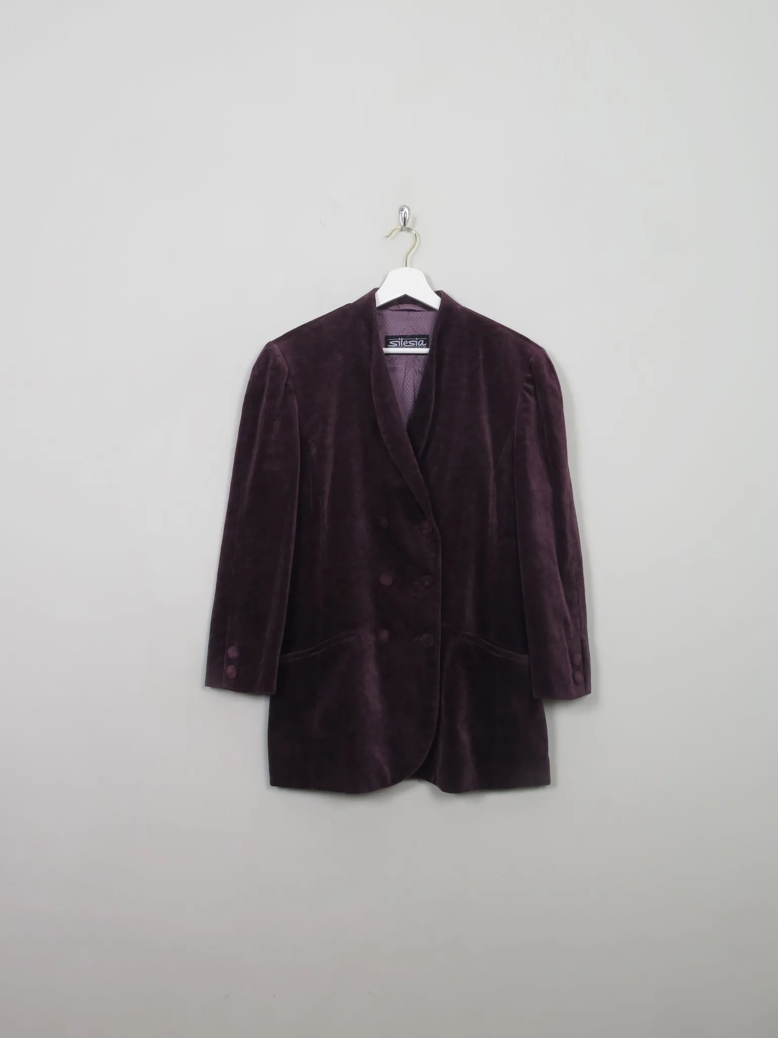 Women's Vintage Purple Velvet Jacket S/M