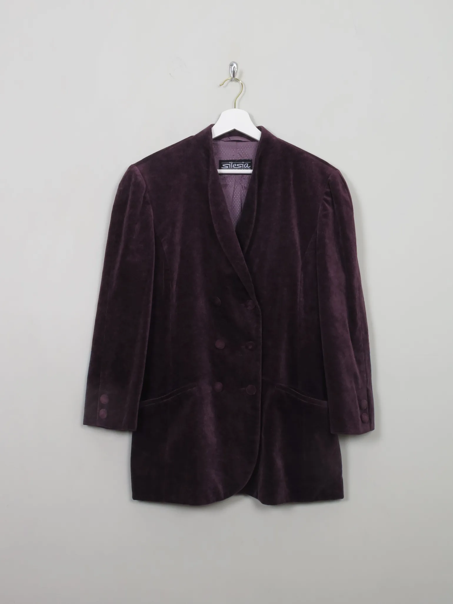 Women's Vintage Purple Velvet Jacket S/M