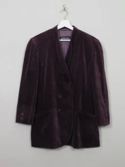 Women's Vintage Purple Velvet Jacket S/M