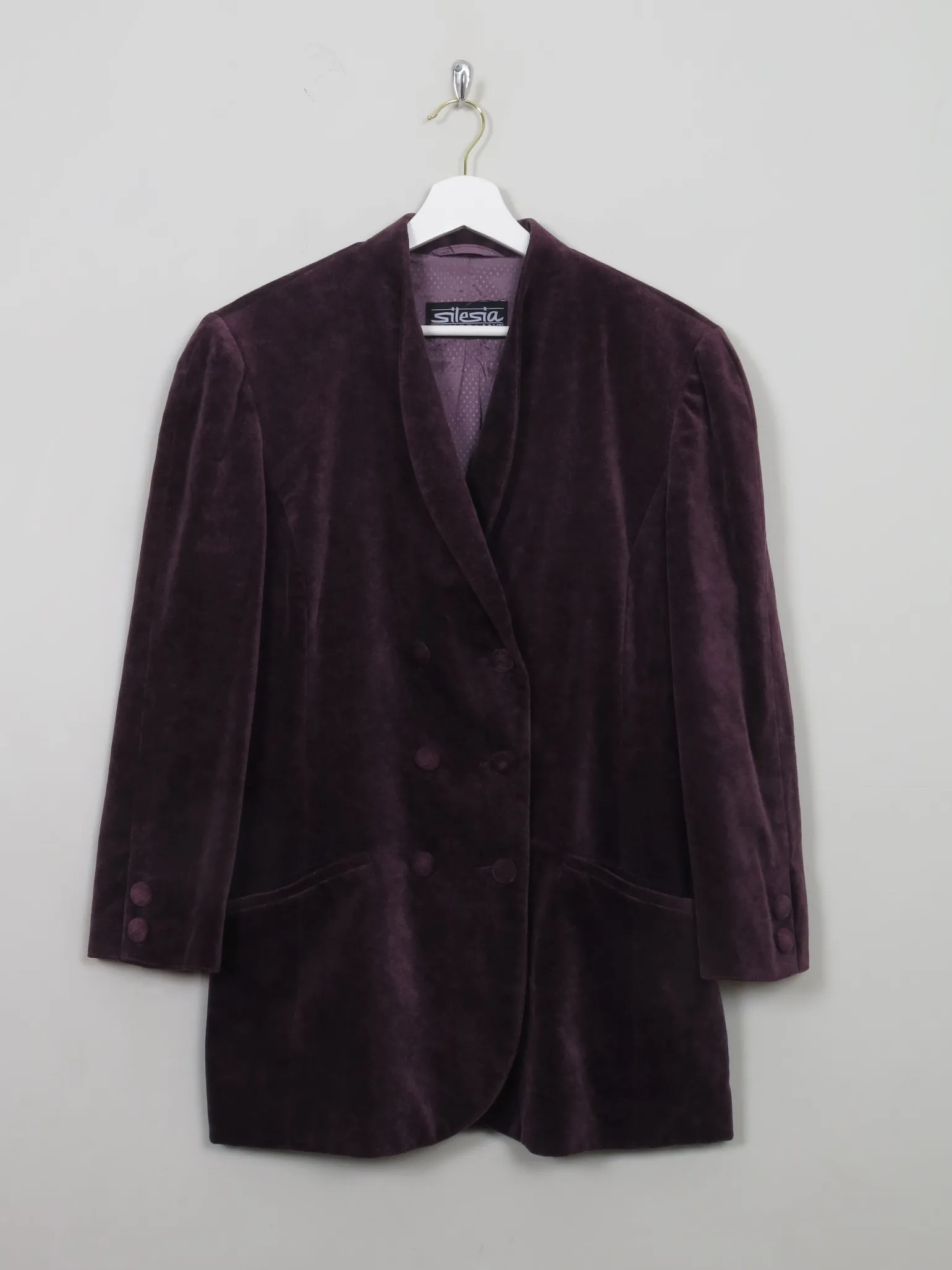 Women's Vintage Purple Velvet Jacket S/M