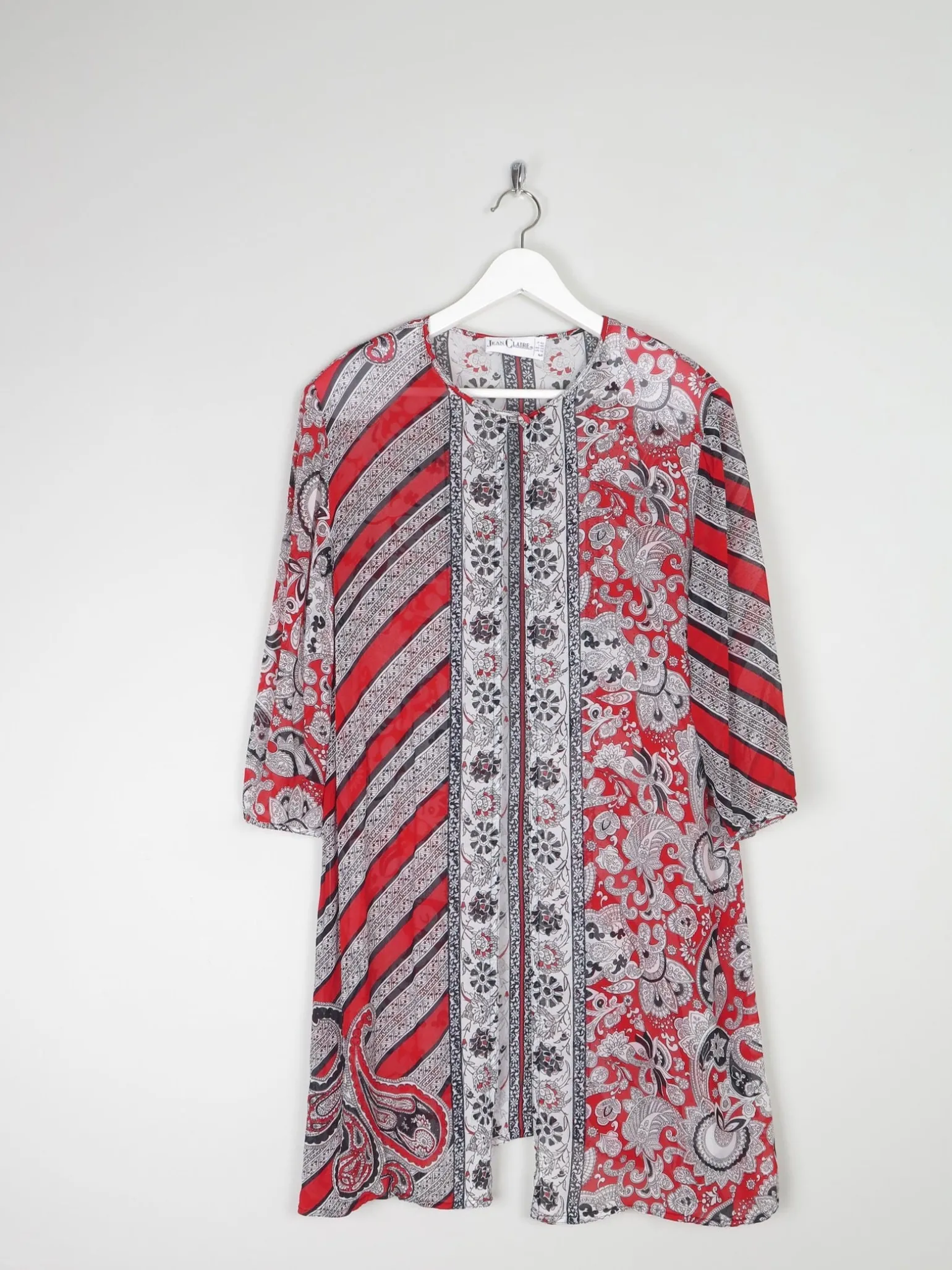 Women's Vintage Red & Black Printed Tunic M