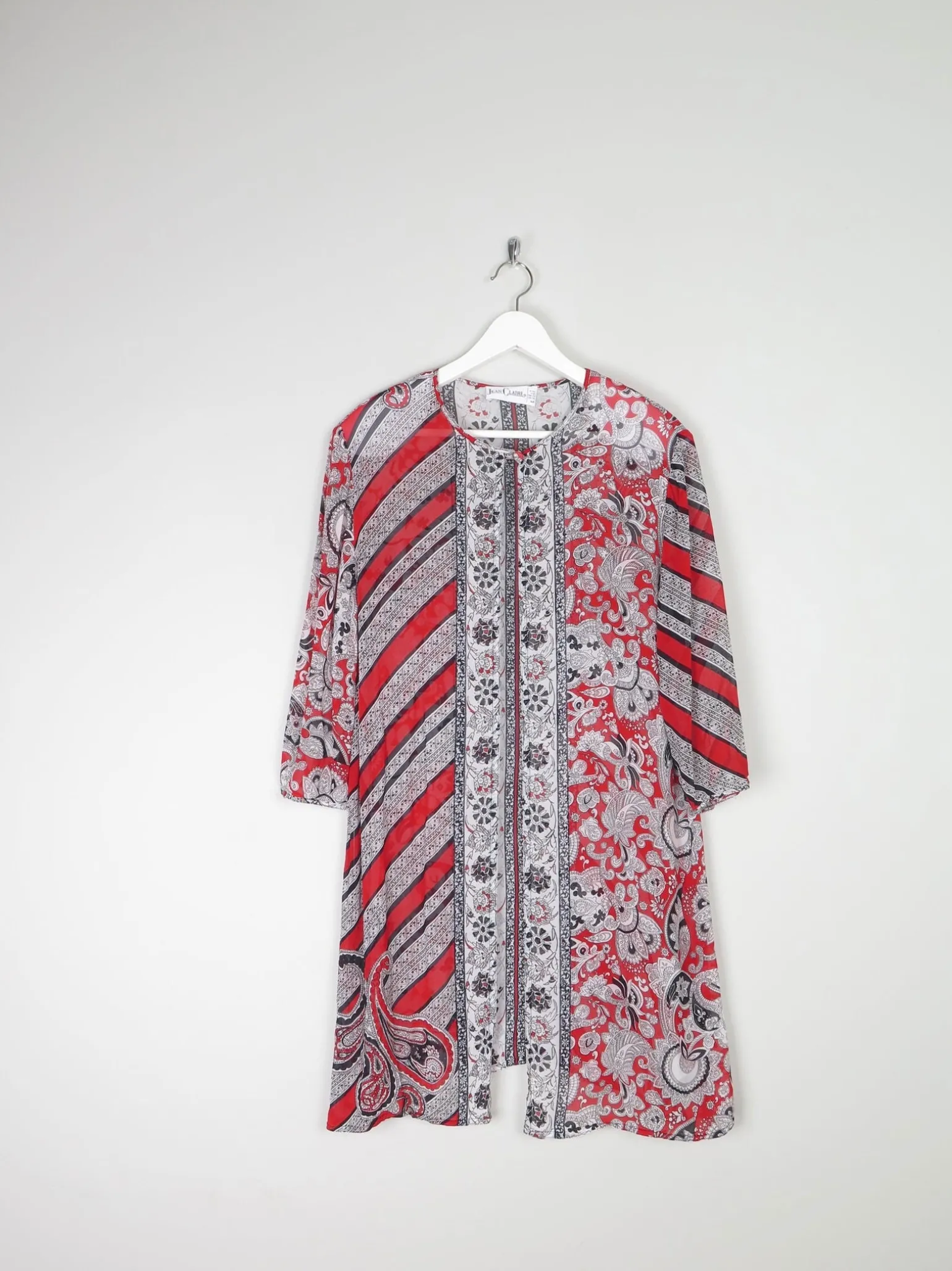 Women's Vintage Red & Black Printed Tunic M