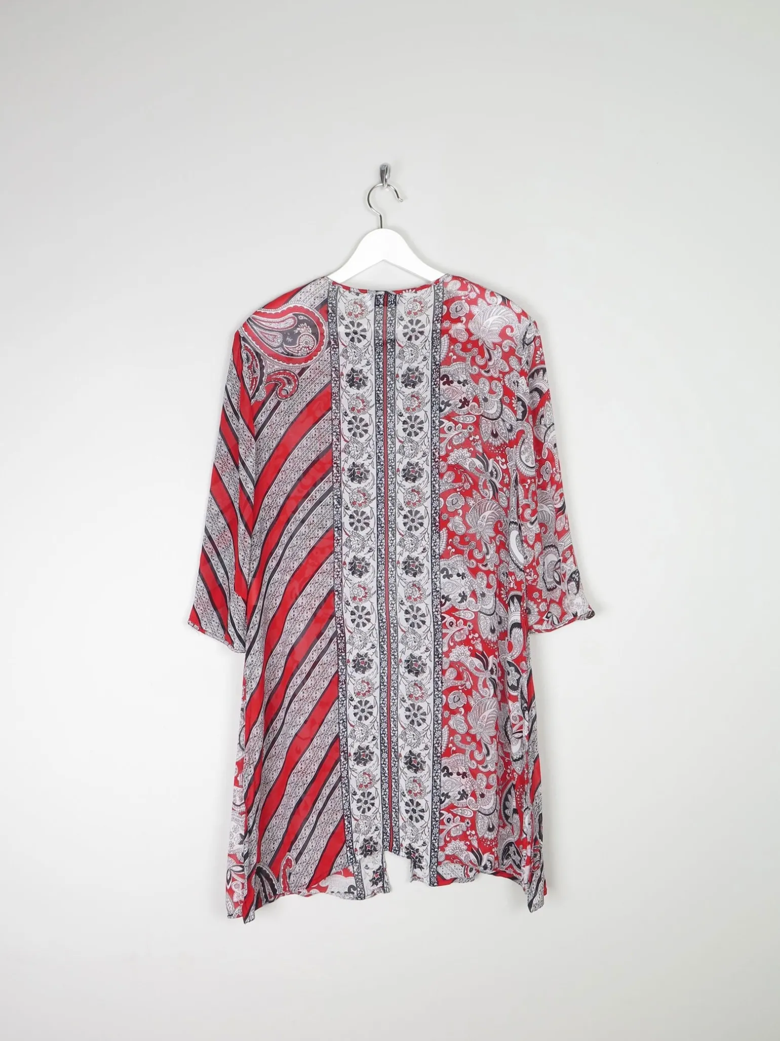 Women's Vintage Red & Black Printed Tunic M